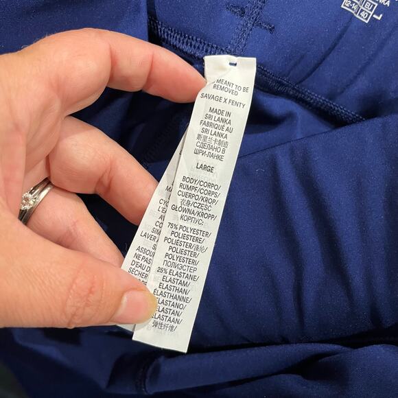 Savage XFenty Band It High Waist Blue Bike Shorts Size Large - Picture 6 of 8